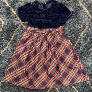 Gymboree holiday Plaid Velvet girl Dress size 8